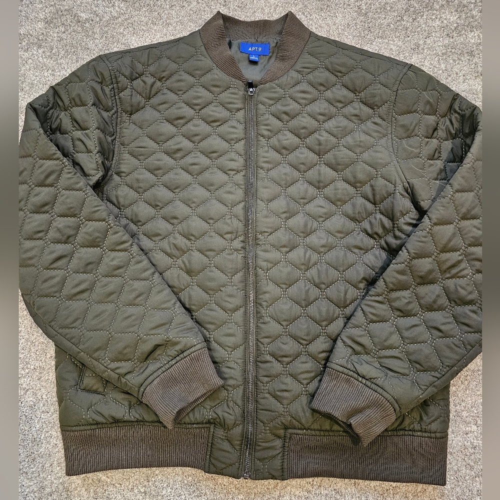 COPY - APT 9 Olive Drabe (OD) Quilted Bomber Jacket.